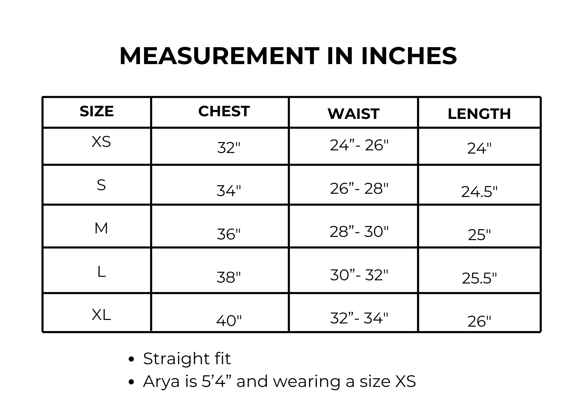 Size Chart