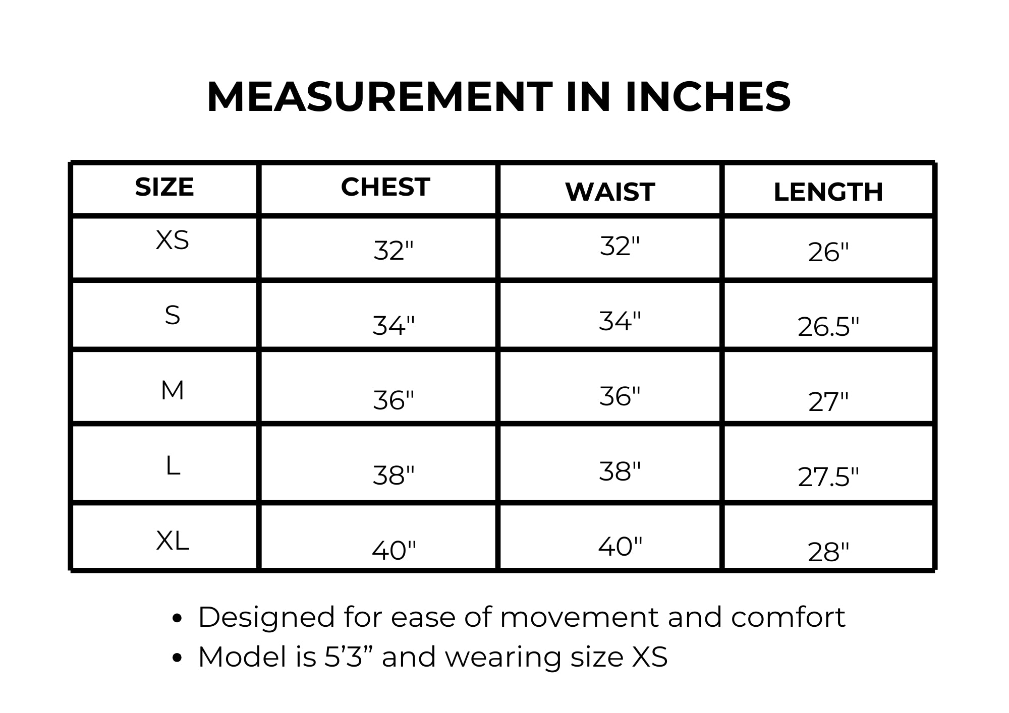 Size Chart